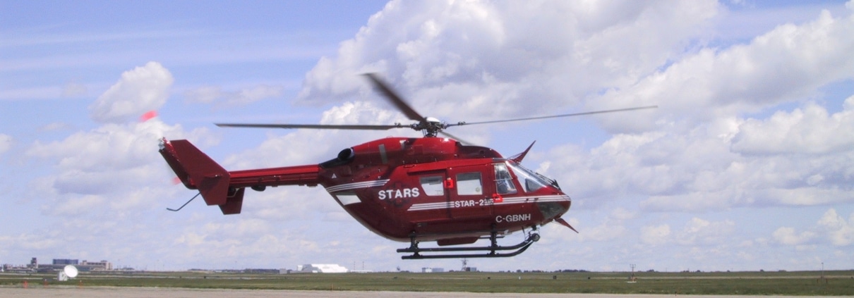 Helicopter in flight