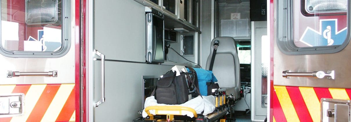 Inside an ambulance