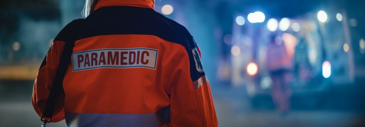 Close up of a female paramedic